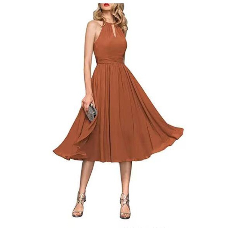 2026 nuevo vestido de damas de honor vestido de baile plegado vestido de noche sin mangas vestido pequeño se puede usar normalmente