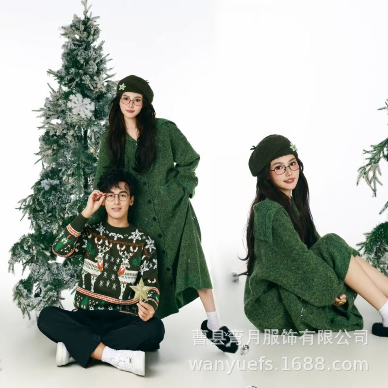 Photo Studio New Couple Pregnant Women Photo Portrait Clothing Lazy Wind Sweater Christmas Theme Pregnant Mommy Photography suit