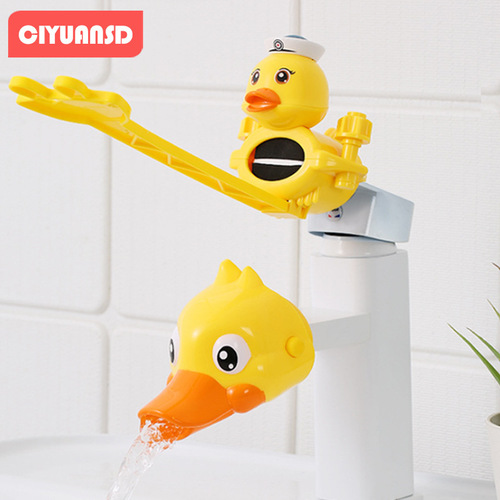Faucet extender children's hand washing artifact baby cartoon silicone extension anti-splash water spout guide sink on behalf of
