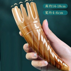牛の角の櫛の規格品の櫛の頭の治療の専用の円筒のスクレーパーの頭の経絡は髪を洗って櫛の子供の頭皮をマッサージします。