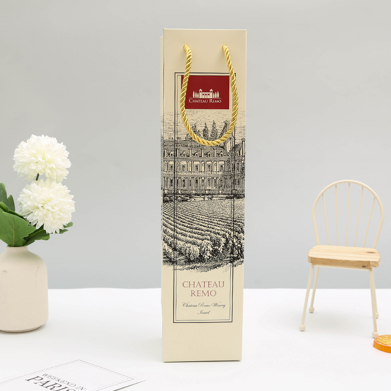 现货创意红酒礼品包装袋 双支单支装红酒袋葡萄酒洋酒手提袋定制