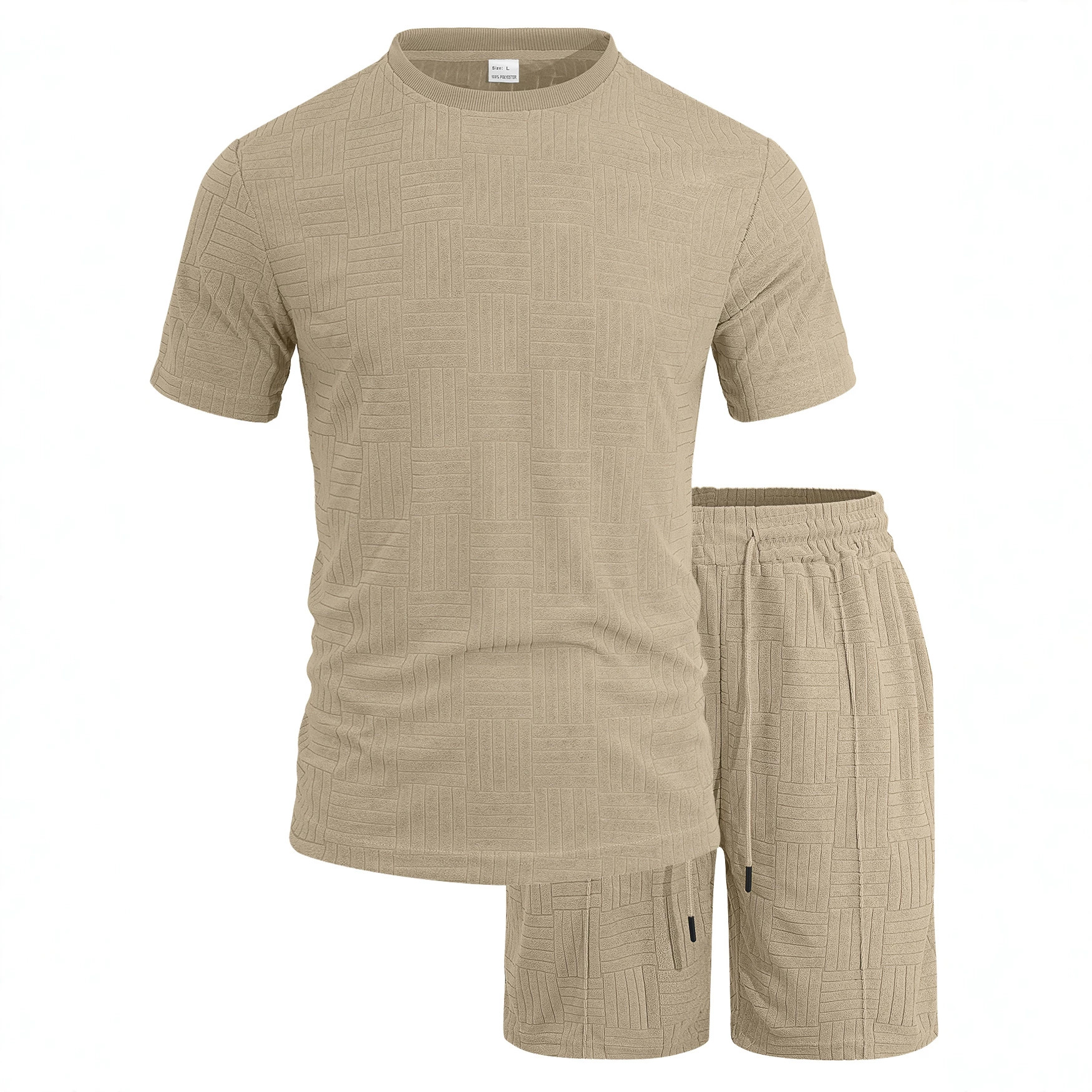 Toallas de hombre transfronterizas, ropa de botellas, pantalones cortos de mangas cortas, comercio exterior, verano transpirable, juego de deportes estadounidenses de dos piezas