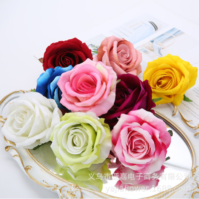 Yajia Simulation roses high-grade Flannel Artificial flower Wedding celebration wedding Scenery decorate arch collocation rose