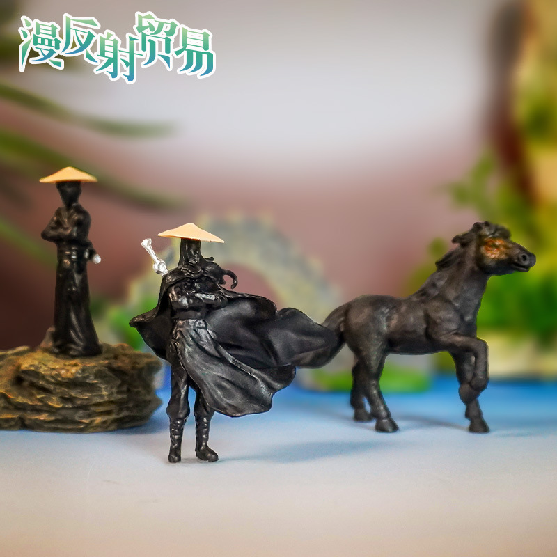 Bonsai paisajismo pequeños adornos Jianghu anciano estilo antiguo caballero modelo de muñeca en miniatura juego de moda micro paisaje rocalla