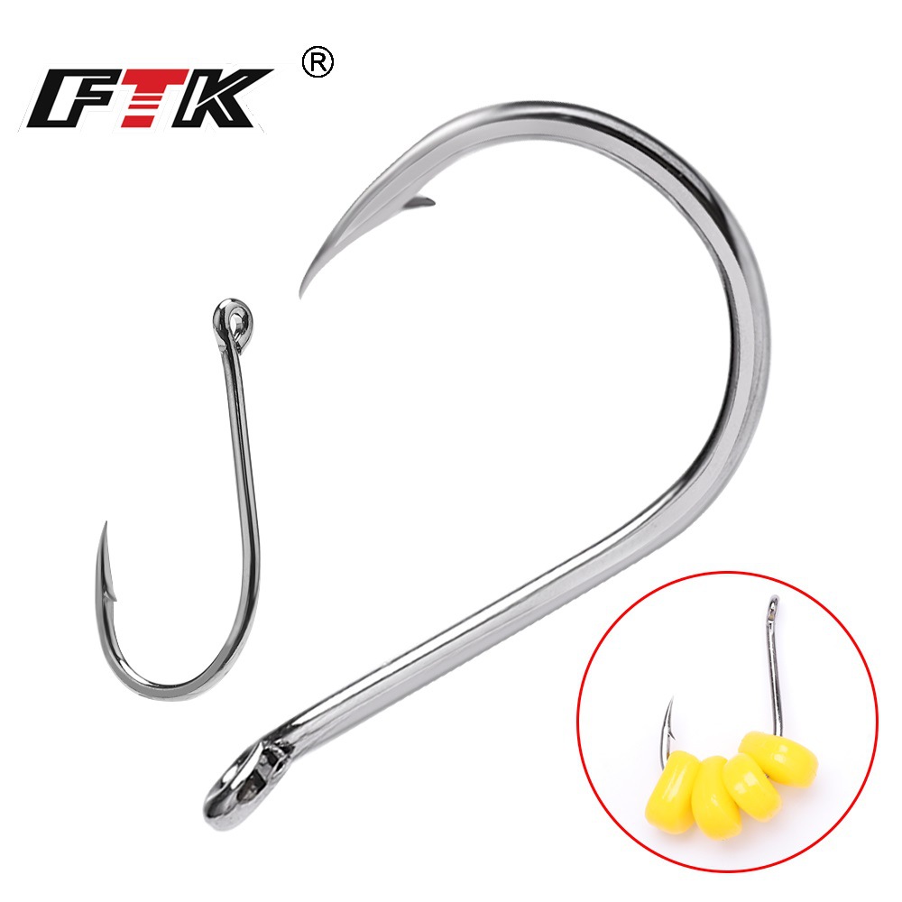 FTK管付千又100隻無背刺魚鈎路亞鈎盒裝海鈎遠投防脫鈎跨境批發