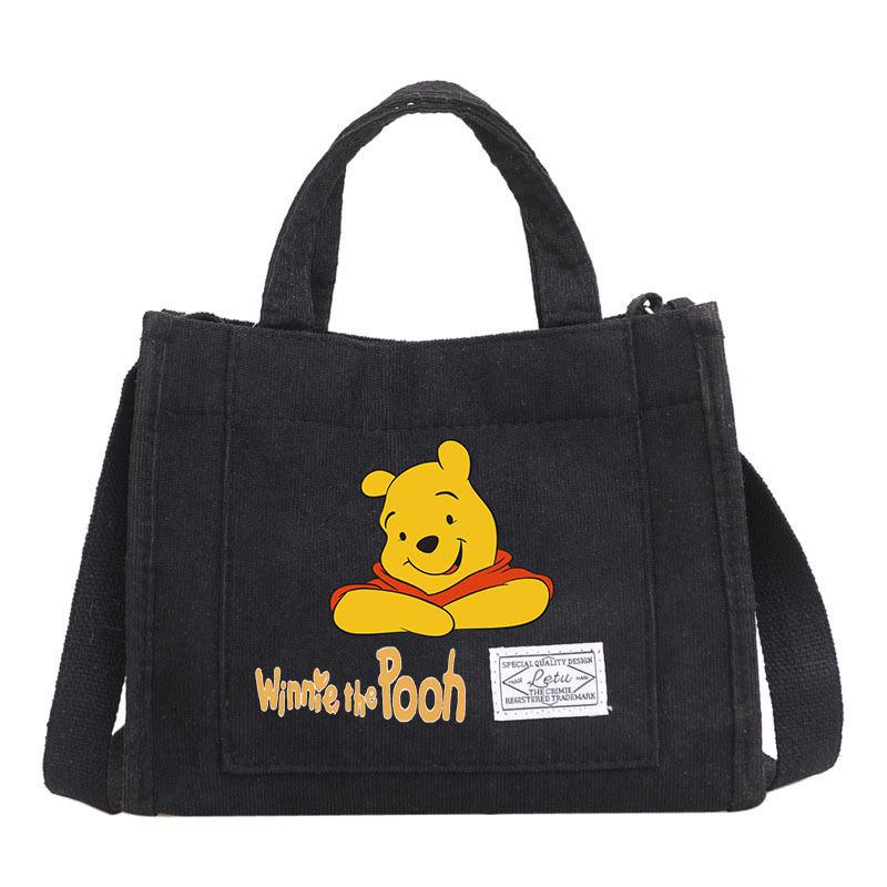 动漫周边小熊维尼女包灯芯绒包手提包简约单肩包斜挎包托特包