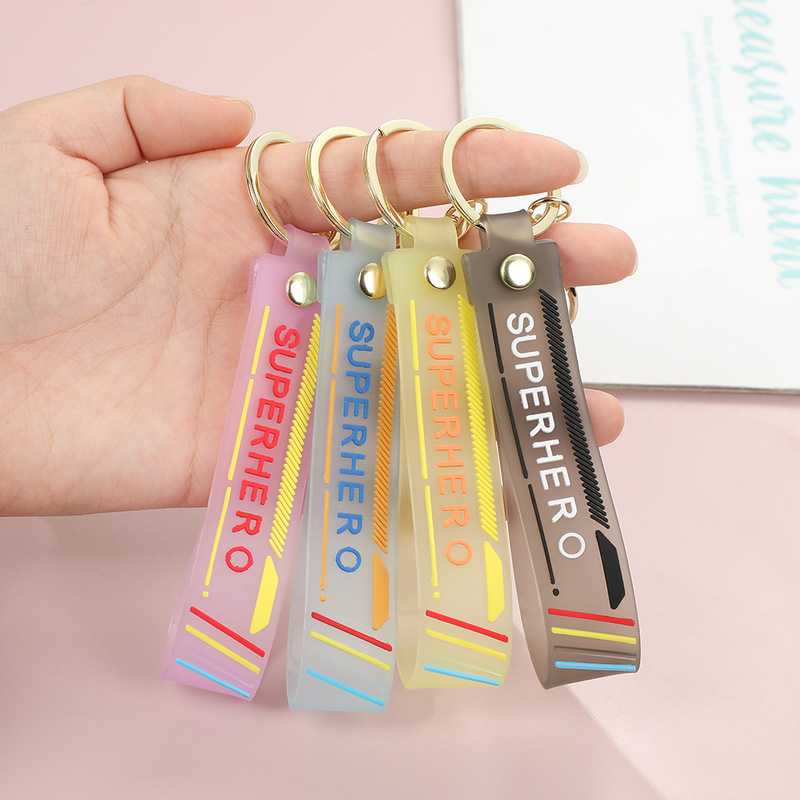 Alphabet Transparent Pvc Soft Rubber Keychain Wristband Bag Doll Birthday Gift Small Pendant Decorative Accessories