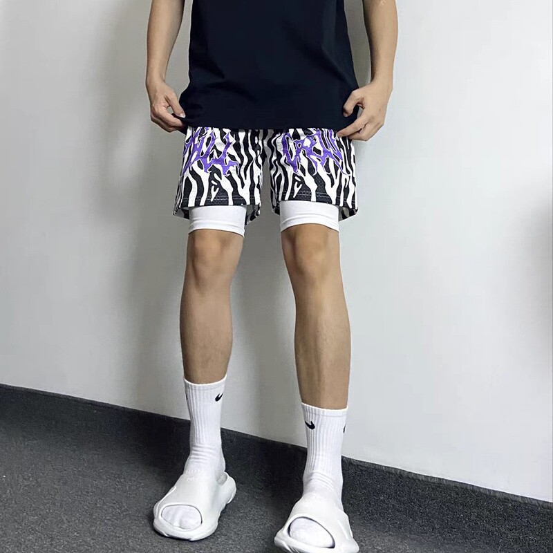 New American Basketball Shorts, Knee-Length, Loose, Casual, Men's Fitness Training, Breathable, Quick-Drying Sports Quarter Pants, Summer New American Basketball Shorts, Knee-Length, Loose, Casual, Men's Fitness Training, Breathable, Quick-Drying Sports Quarter Pants, Summer