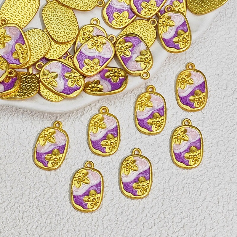 莫奈花园郁金香吊坠沙金花朵保色挂件diy小清新手链项链饰品配件|undefined