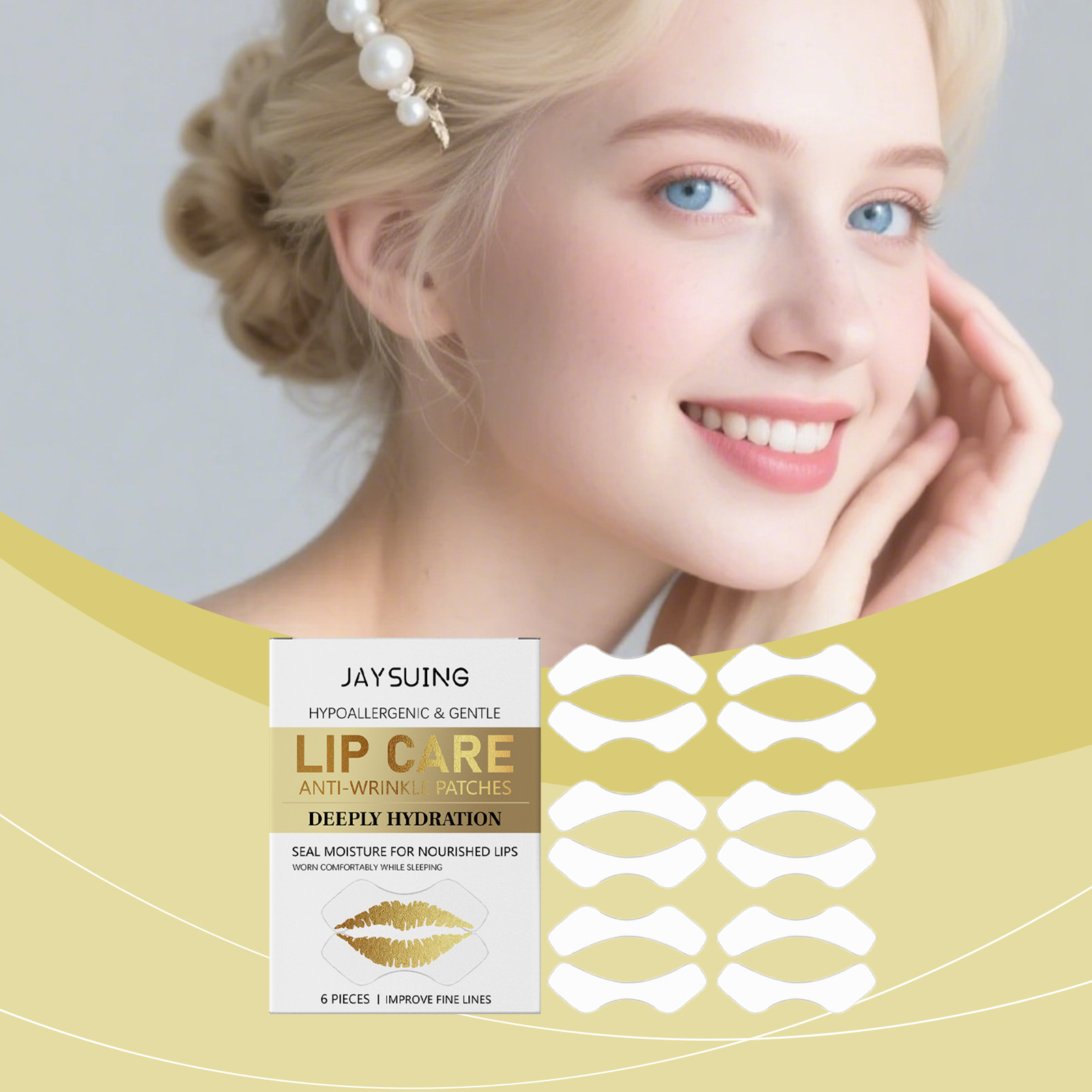 Jaysuing Lip Softening Patch Gentle Care and Moisturizing for Skin, Smooth and Hydrated with a Delicate Glow