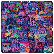 50张KPOP猎魔女团贴纸DIY创意霓虹灯涂鸦个性炫彩跨境汽车小贴画