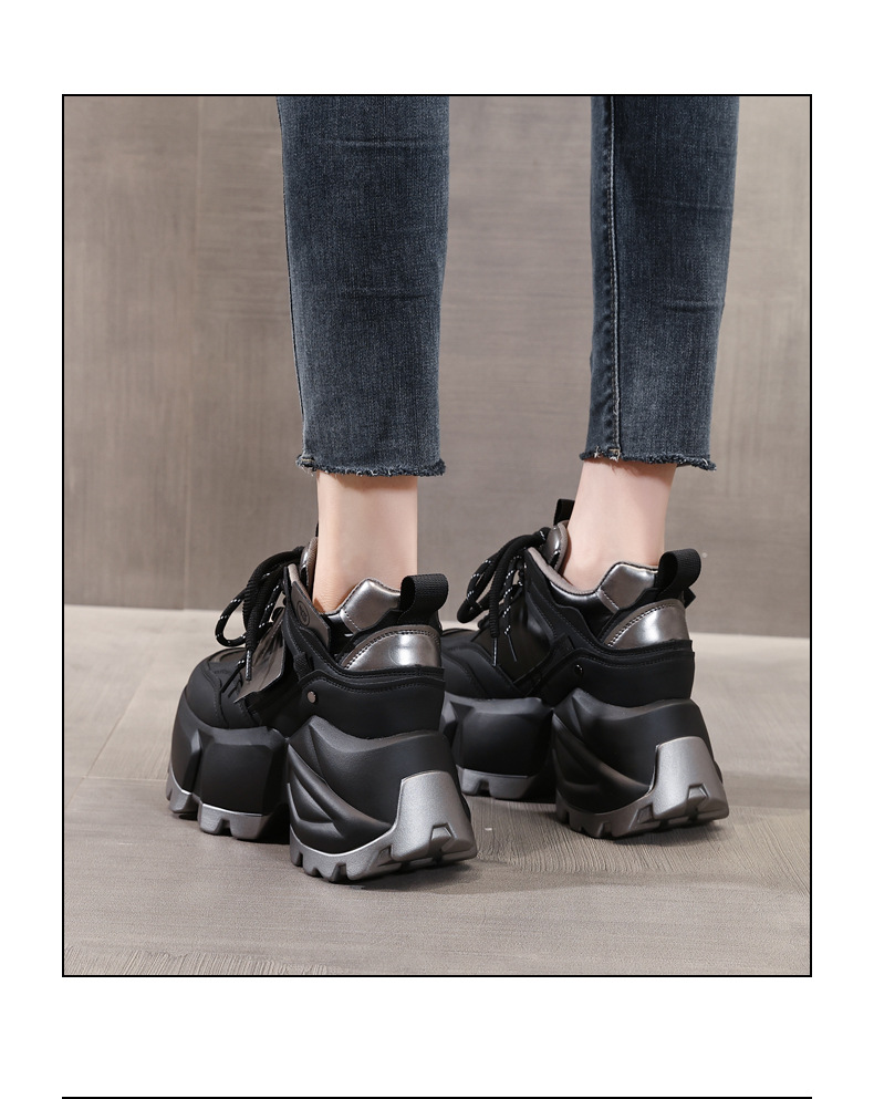 Giày sneaker chunky nữ đế dày độn cao thời trang — Màu đen chi tiết 19