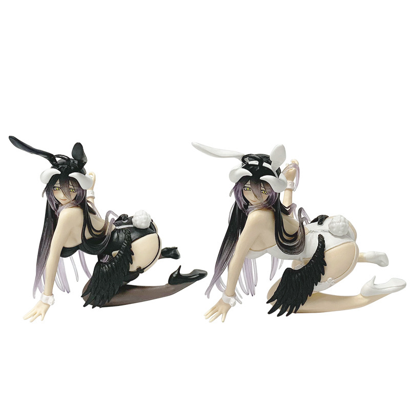 The King of the Undead: Albedo in Kneeling Pose - Improved Version of the Bunny Girl Beautiful Girl Figure Model, Anime Desktop Decoration