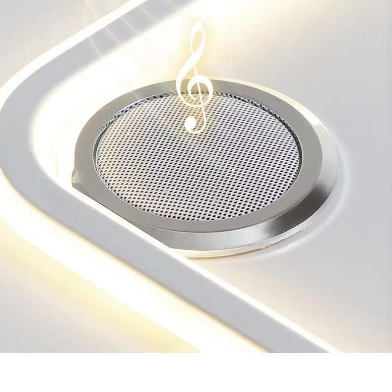 リビングルームランプモダンでシンプルな雰囲気2025新しい寝室ランプBluetoothランプ付きLEDシーリングランプブレードレスファン|undefined