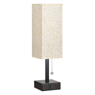 Cross-border exclusive for Amazon linen 90 square table lamp zipper switch three-color temperature variable light A C USB charging