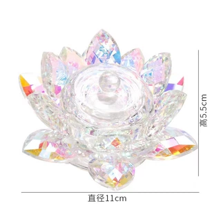 跨境美甲莲花水晶杯带盖洗笔杯AB色莲花形大号水晶首饰指甲钻展示