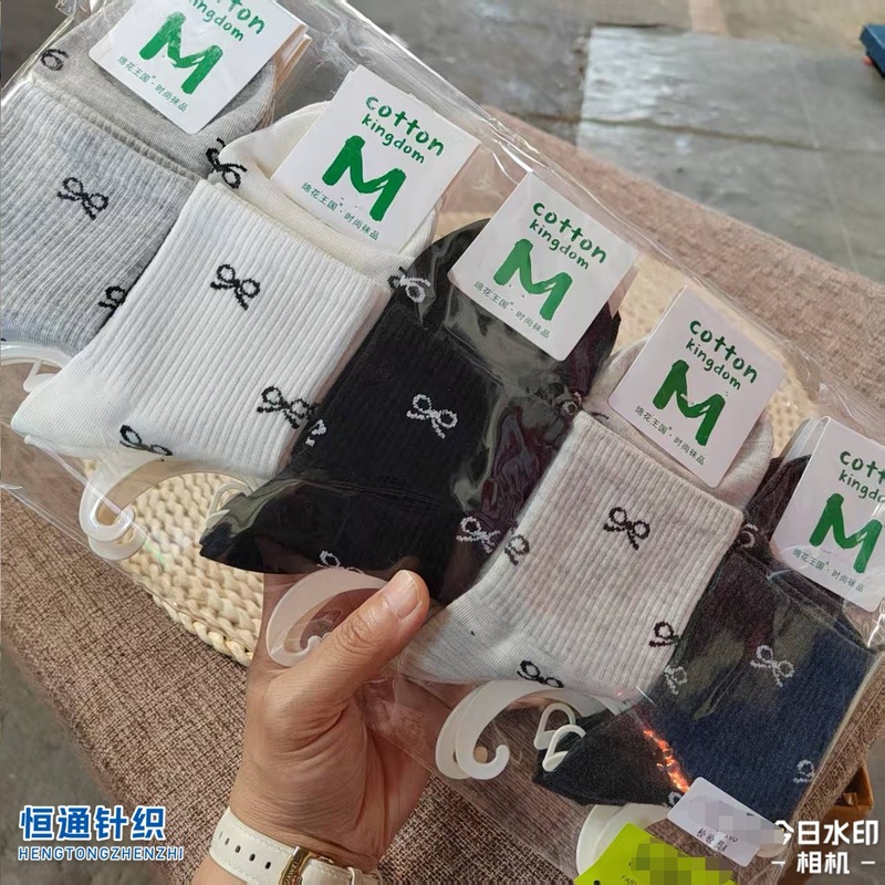 【格雷灰系】绵花王国女秋冬季中高筒运动款棉袜子学院风吸汗|undefined