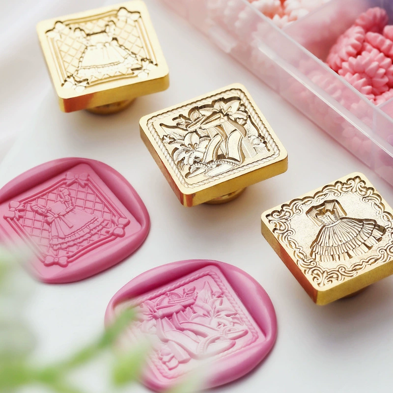 New product relief lacquer seal, copper head girl mind series literary cute girl Zhang head wholesale