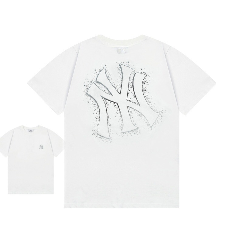 クロスボーダー MLB&NY ベーシックプリント高品質レディース T メンズ半袖コレクション共同ブランドの純綿通気性ボトリングシャツ|undefined