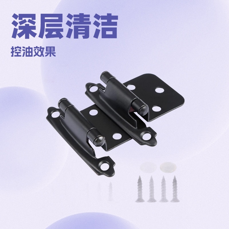 Pinghu クロスボーダー工場ステンレス鋼黒ヒンジ減衰緩衝自己閉鎖半隠しキャビネットヒンジ|undefined