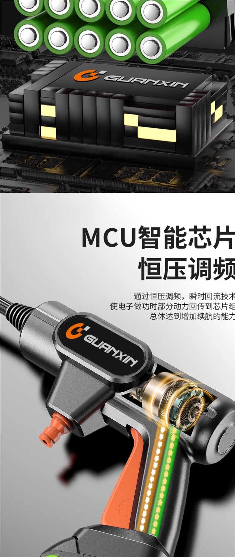 Care about Wireless Car Washing Machine, High-Pressure Water Gun, Household Car Cleaning Artifact, Powerful Lithium Battery Charging Booster Water Tank