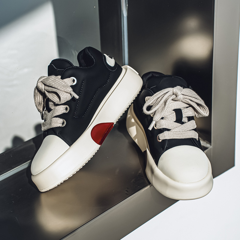 2025 Tide Viento de primavera transmisión en vivo nicho de fondo grueso ins alto amor skate viento de puerto tembloroso zapatos de pan transpirables