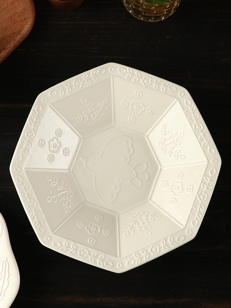 Plate-feeling dinner plate, particularly nice-looking plate, ceramic plate, household deep-dish dessert plate, flat plate