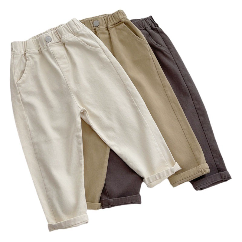 Брюки-шаровары для мальчиков и девочек 2024, новые весенне-осенние модные свободные повседневные брюки, модный стиль для детей и детей среднего возраста