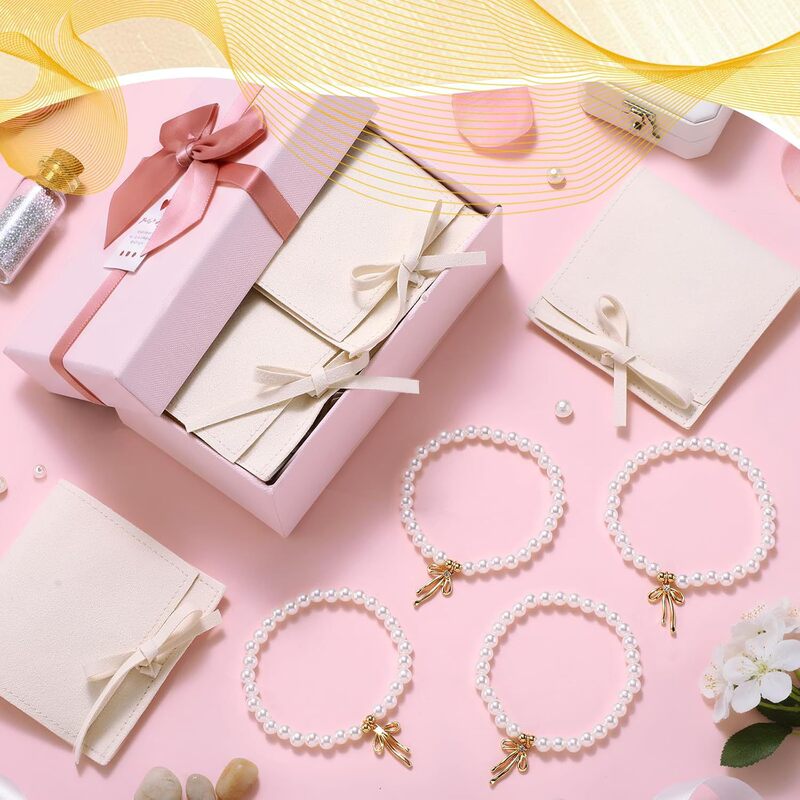 8-Piece Set of Pearl Bow Bracelets for Female Bridesmaids as Proposal Gifts