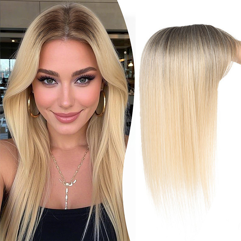 Foreign Trade Wig for Women, Invisible Head-Covering Chemical Fiber Synthetic Hair Replacement Air Bangs Hair Piece, Seamless Hair Replacement Block