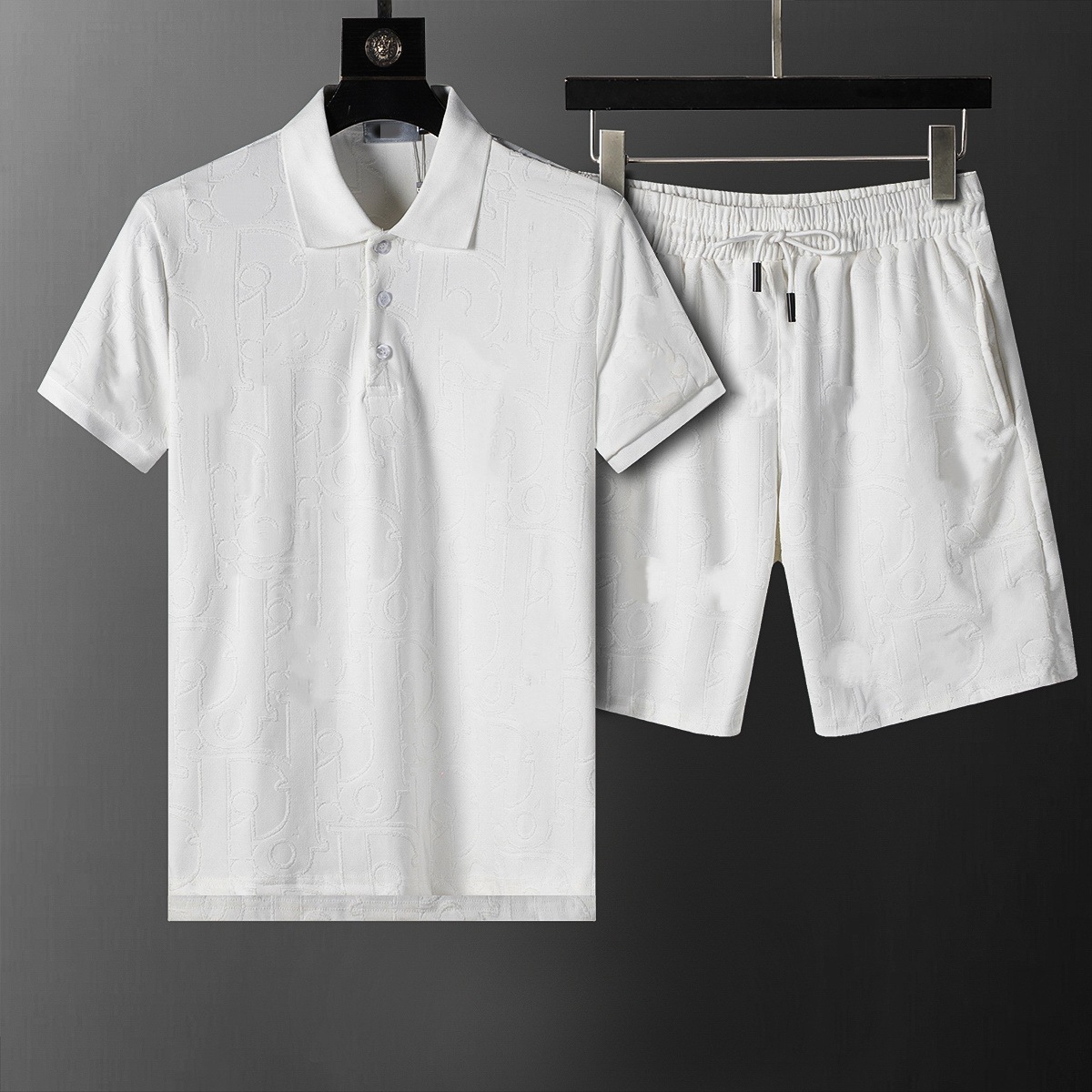 Cross-border versión correcta polo manga corta set de collar de verano clásico toalla de hombre bordado casual Europa y América explosión