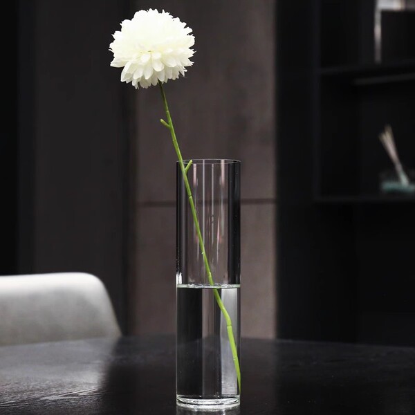 Poor borosilicons transparent small -caliber glass vase without air…