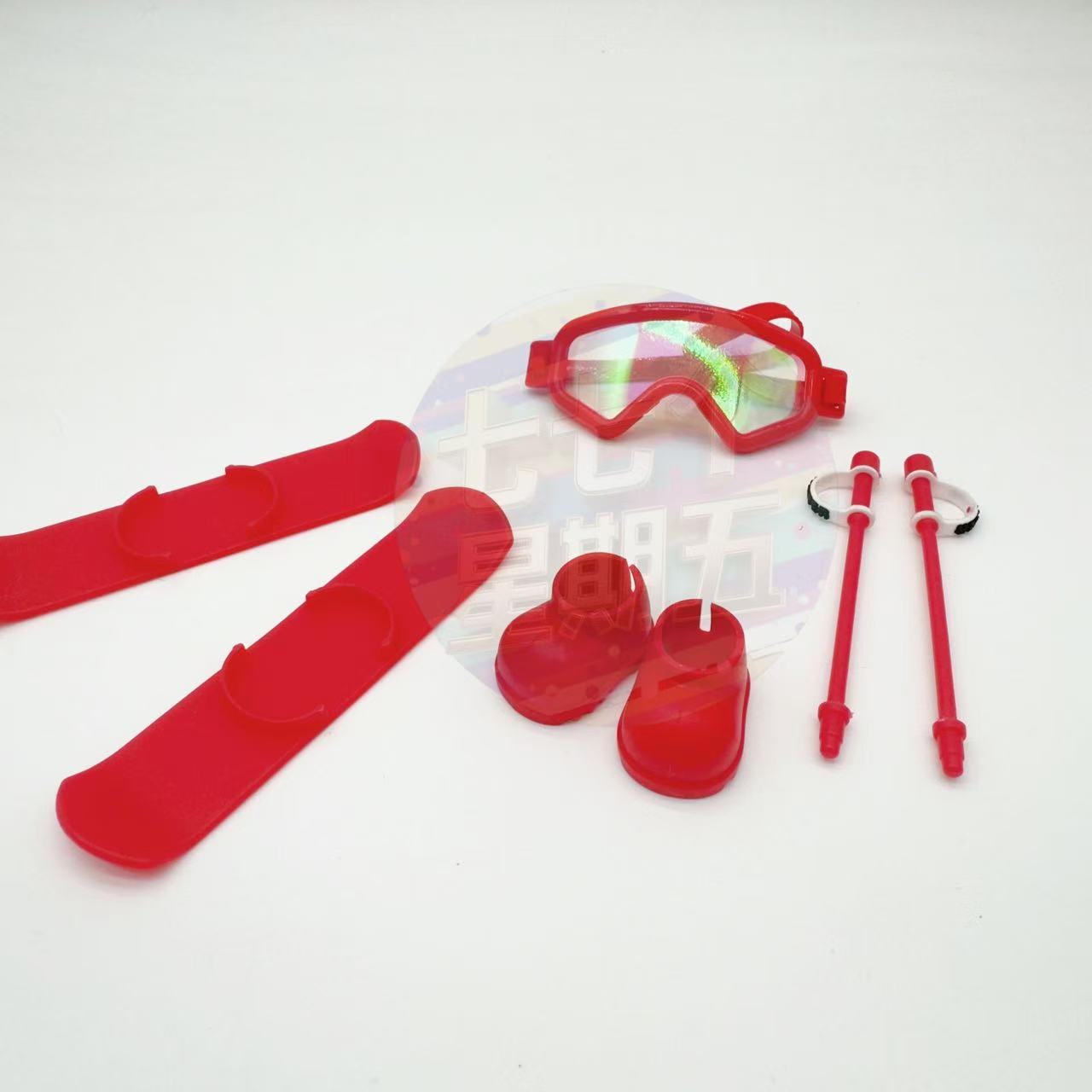 17cm Labubu Cotton Doll Monchhichi Monkey Dress up Ski Glasses Sled Stick Shoes Boots Accessories