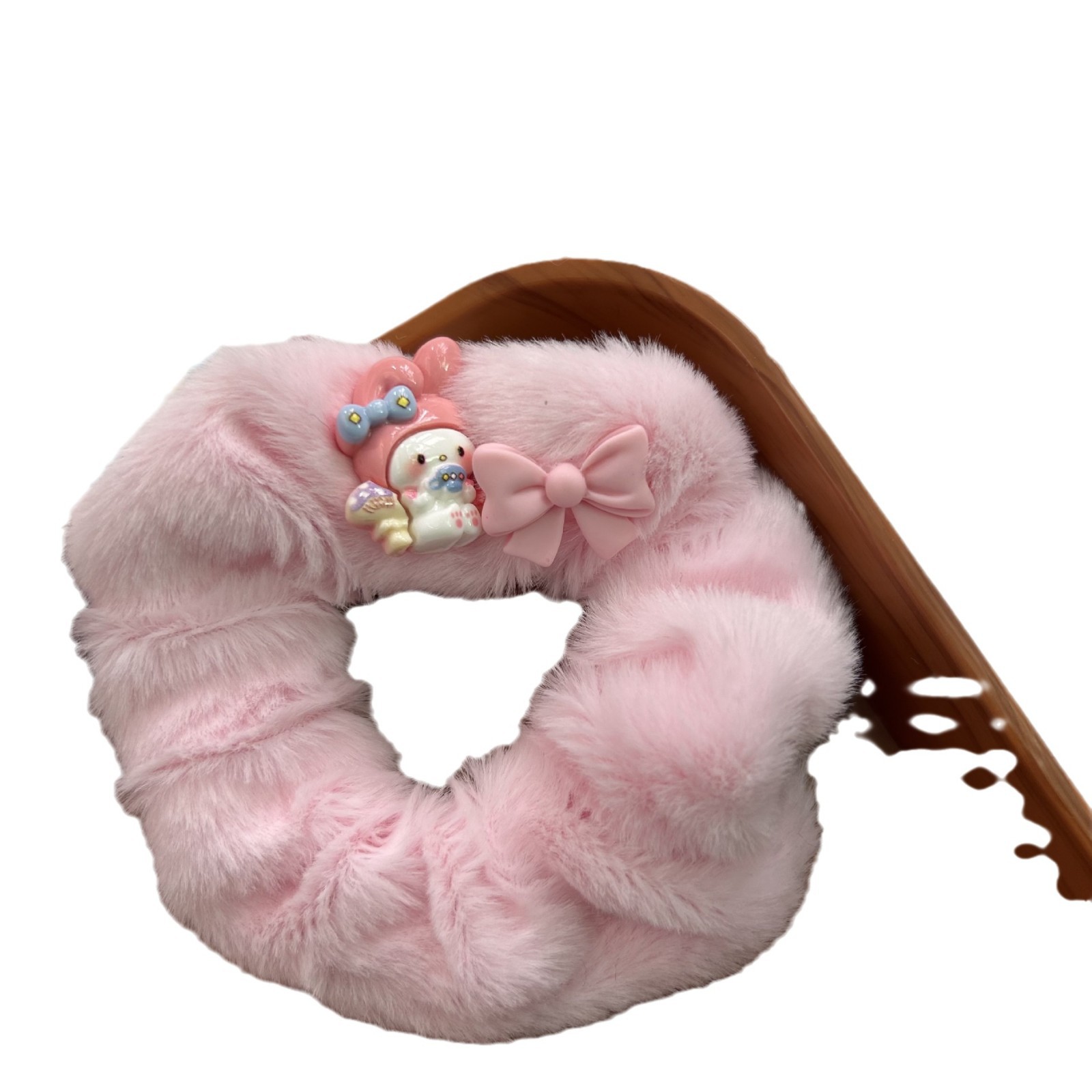 Otoño y invierno lindos anillos de peluche de intestino colomi niños anillo de cabello dulce cuerda de cabeza arco de cabello banda de piel