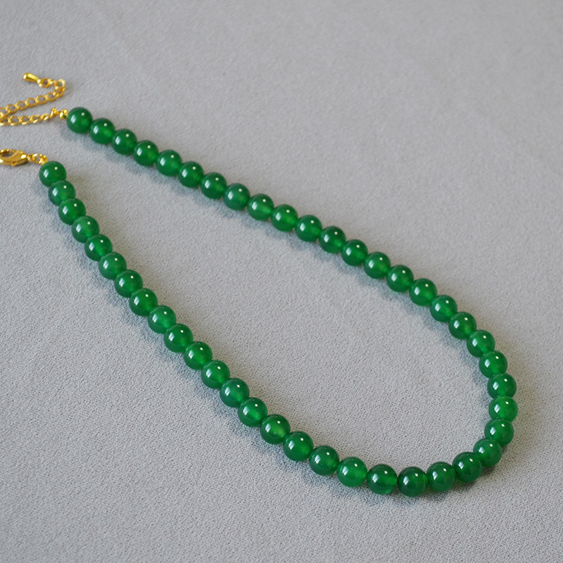 Agate Chalcedony Pendant Necklace Ethnic Style Real Stone Jewelry_voghion.com