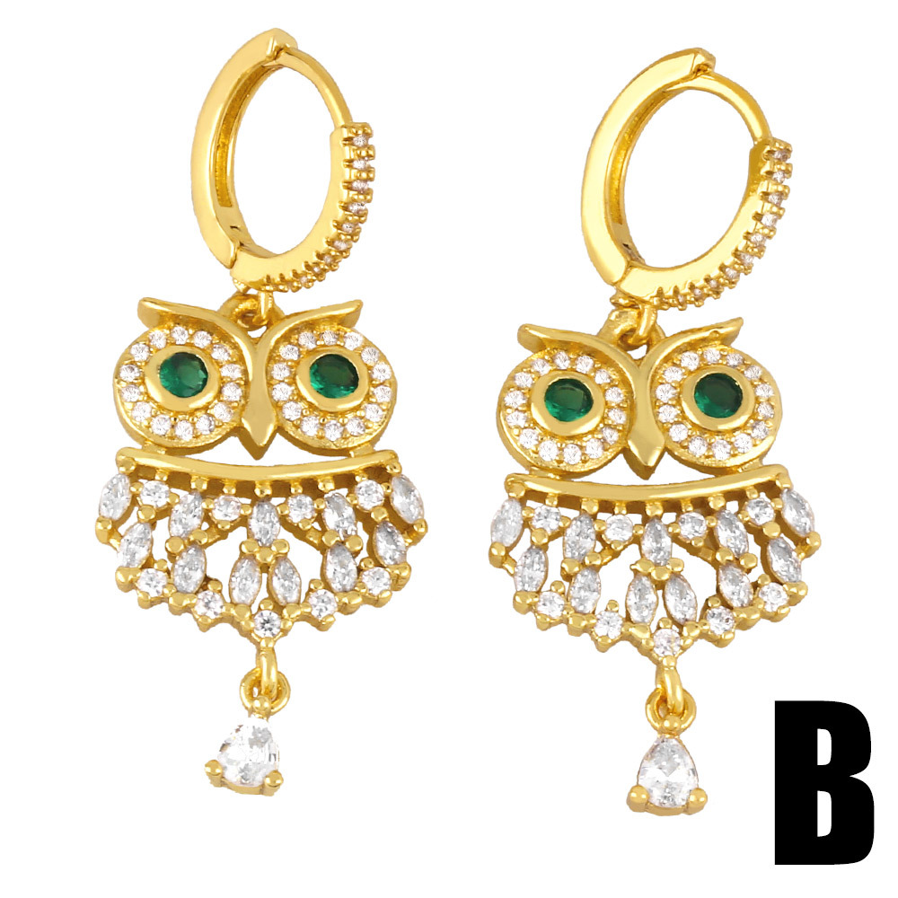 Fashion New Cute Bear C- Shaped Copper Stud Earrings Women