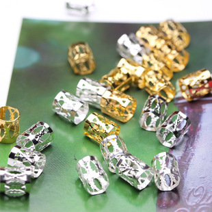 DIY jewelry accessories European and American retro Dirty braid hair flower tube metal braid ring hair buckle spot wholesale