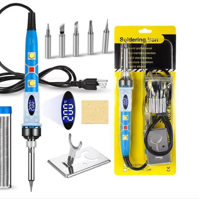 Паяльник с цифровым дисплеем, европейский стандарт 220В, 80Вт, регулируемая температура, паяльник с постоянной температурой, 110В, американский стандарт, набор инструментов для пайки