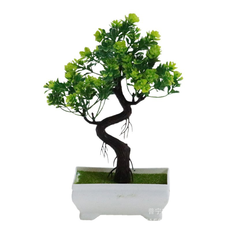 Planta artificial planta en maceta pequeña bonsai plástico flor artificial escritorio sala de estar decoración de flores artificiales al por mayor