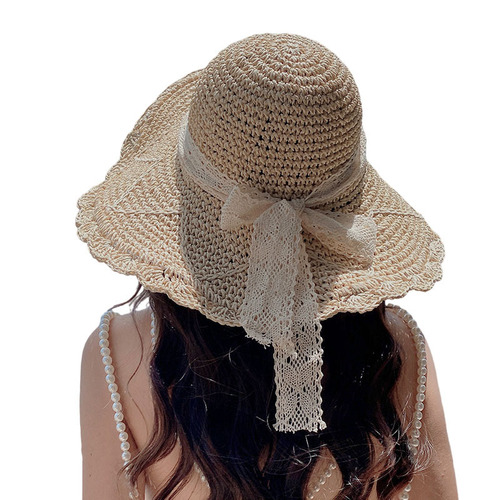 Sunshade Hat 2024 Grass Hat Beach Sand Hollow Hat Girls Summer Quality Versatile Fashion Sun Protection UV Protection