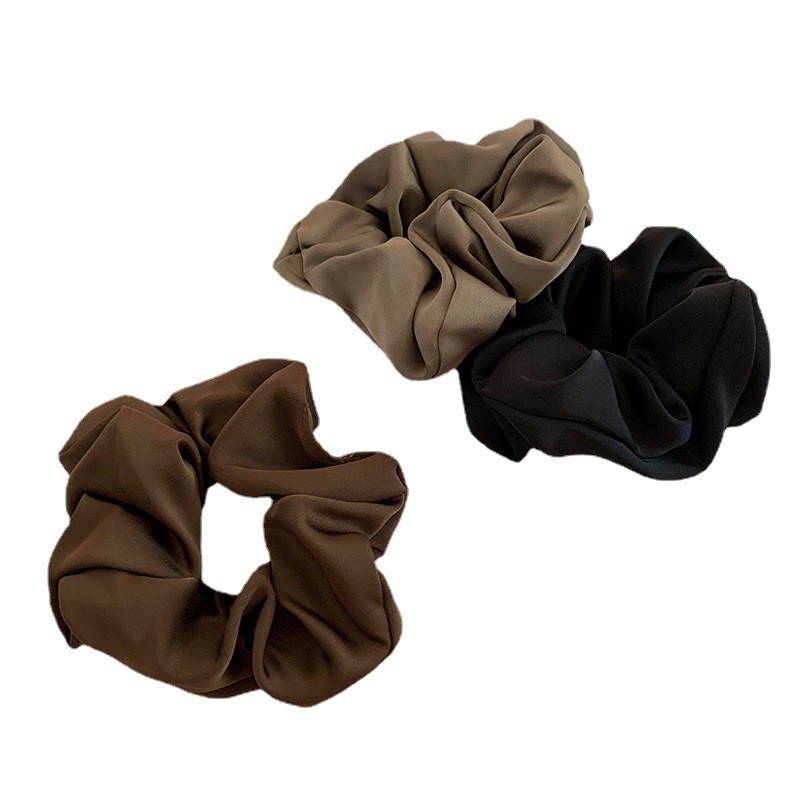 Moda coreana de color sólido lujoso satén anillo de cabello de intestino 13cm de alta elasticidad de seda simulada correa de cabello para mujeres image 6