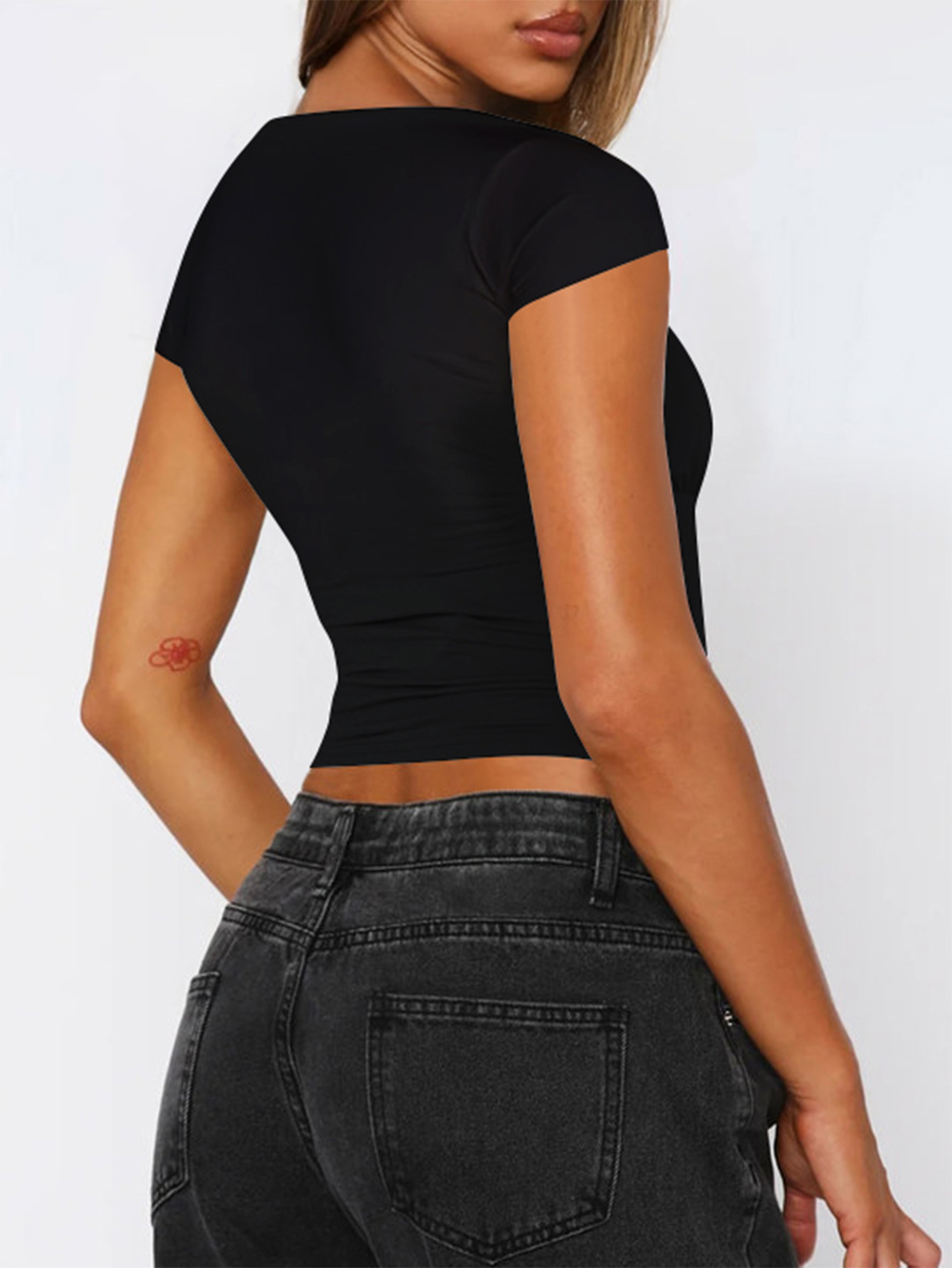 S, XL Size Wholesale Women's Basic Sexy Solid Color Short Sleeve T-Shirts