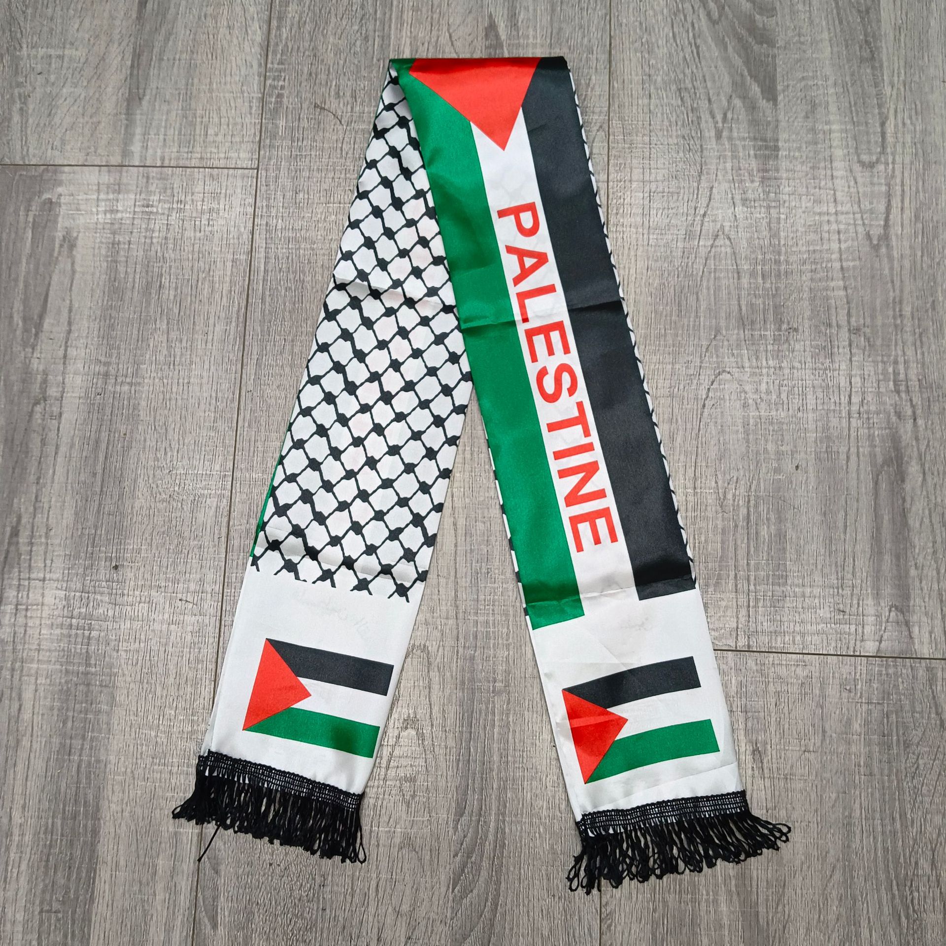Pañuelo palestino transfronterizo popular Copa del Mundo fanáticos del fútbol bufanda impresa Halter bandera en stock