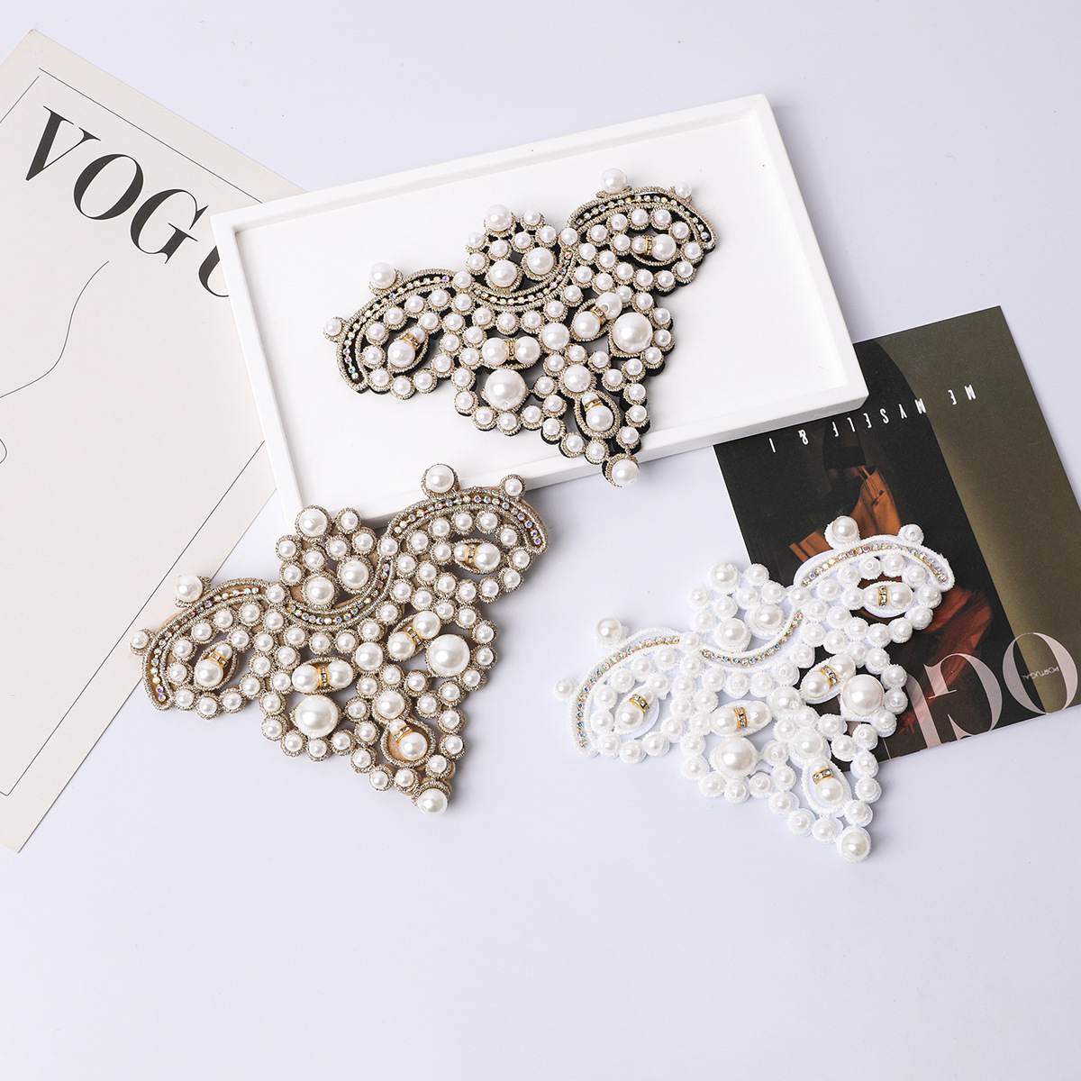 Hot-selling European and American high-grade handmade rhinestone shoes flower hand-sewn sandals slippers clothes bag diy wedding shoes decoration accessories