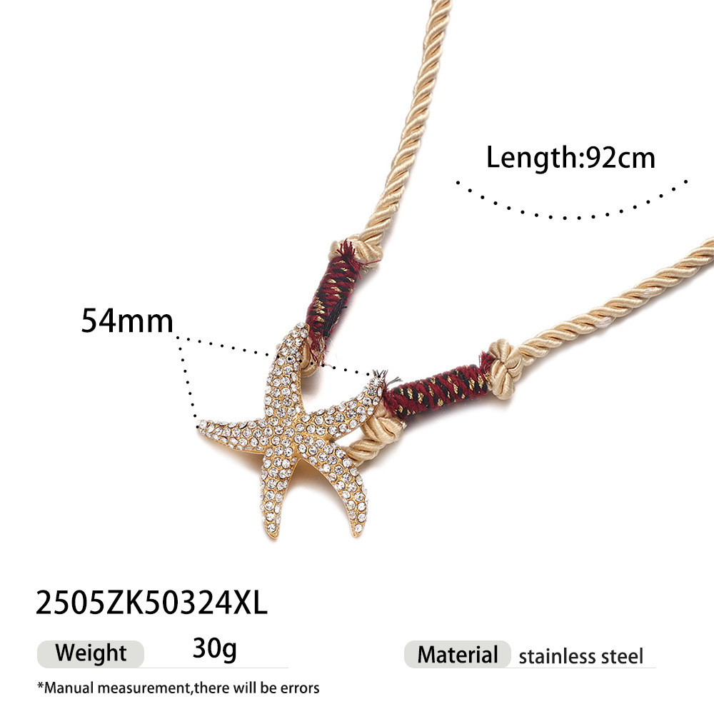 Tena collar colgante de acero inoxidable europeo y americano simple y de alta calidad concha de acero de titanio cuerda gruesa cadena de cintura tejida joyería de doble uso