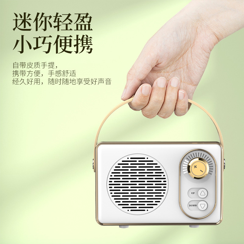 レトロなスタイルの Bluetooth スピーカーサブウーファーミニ小型スピーカーワイヤレス高品質ホームポータブルホリデーギフト|undefined