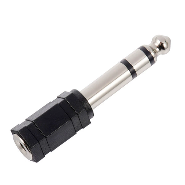 6.5 male to 3.5 female dual channel black