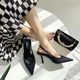 2023 Spring New Design Niche Black Professional Pointed Stiletto Heel All-match Sandals Toe Women's Shoes