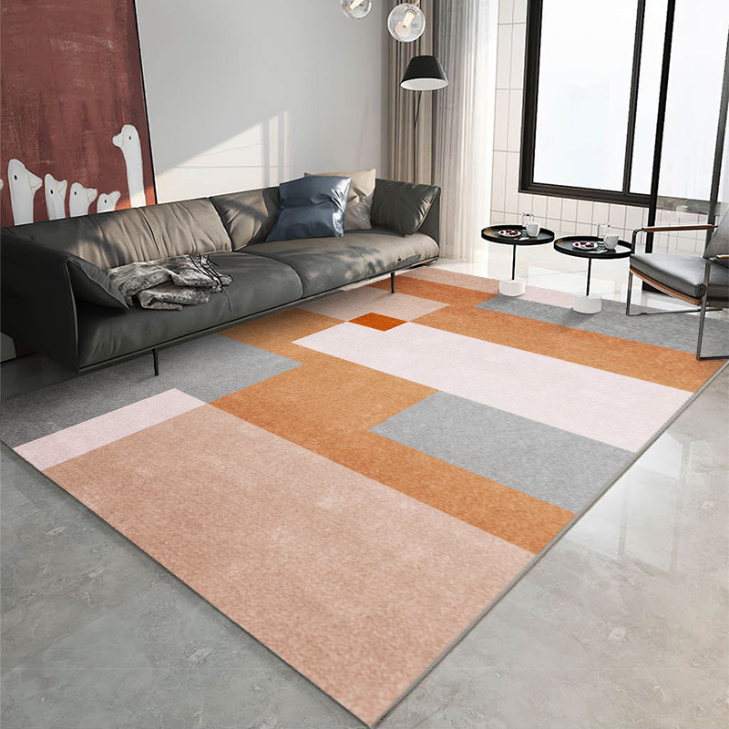 Alfombra de la sala de estar de estilo japonés alfombra nórdica geométrica alfombra de lujo ligero cubierta completa habitación en casa dormitorio manta de noche