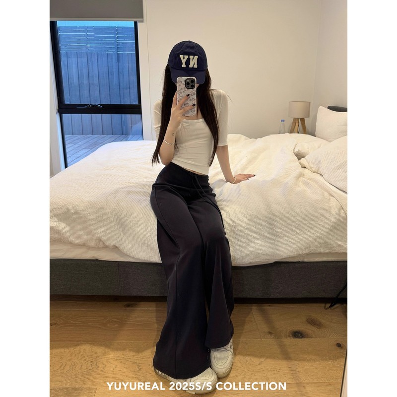 YUYUREAL soft2.0 舒适早秋 320g轻氧莫代尔糯糯针织裤|undefined